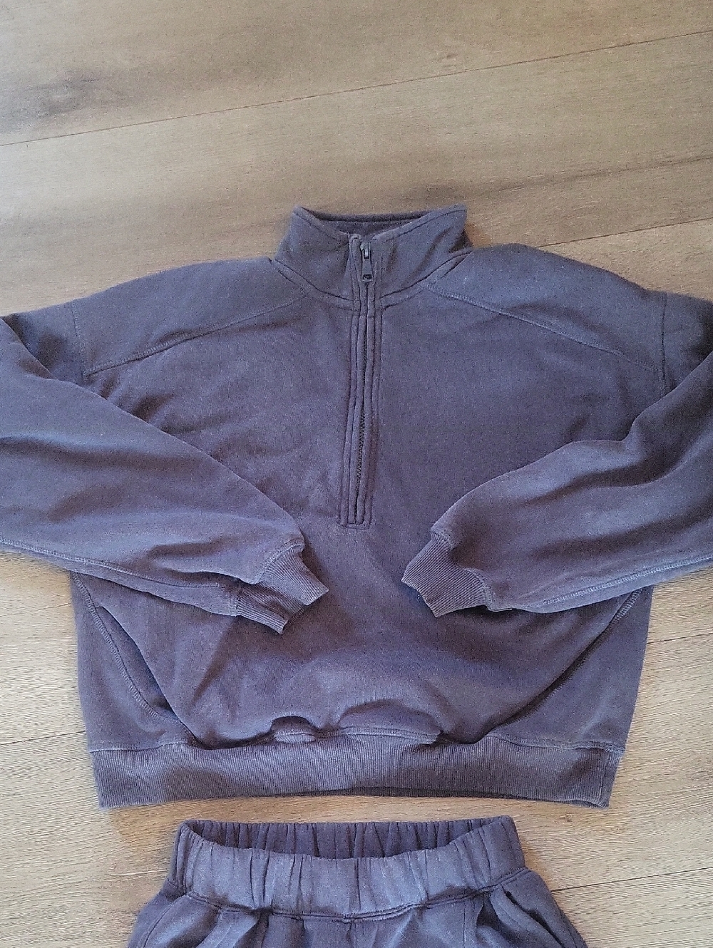 Wild Skye l Matching Set Half-Zip Pullover Sweater in Blue Size XS